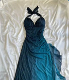 Gorgeous Shiny Beaded Sweetheart Halter-neck Long Sheath Prom Dress Party Dress Evening Dress HZ1024