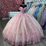 Gorgeous Pink Sweetheart Applique Beaded Sweet 16 Quinceanera A-Line Tulle Floor-length Prom Dress Birthday Dress Evening Dress Ball Gown HZ1024