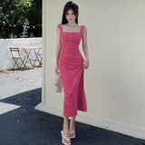 Women New Simple Fashion Slim-fit Spaghetti Strap Dress HZ1024