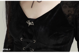 Vintage Black Gothic Bell Sleeve Long-sleeved Dress HZ1024