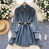 Vintage Couture Loose Waisted Denim Dress HZ1024