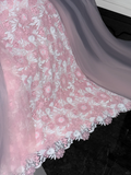 Vintage Pink Applique Bow Design A-Line Prom Dress Evening Dress HZ1024