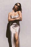 New Fashion Silvery Spot Irregular Hem Design A-line Spaghetti Strap Women Party Dress HZ1024