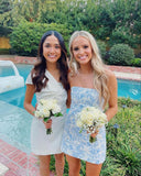 Cute Blue Strapless Sheath Short Party Dress Cocktail Dress Homecoming Dress HZ1024