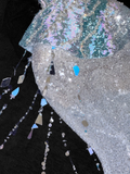 Gorgeous Sparkling Blue Sequin Beaded Mermaid Elegant Chiffon Evening Dress Prom Dresses HZ1024