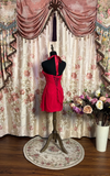 Vintage Burgundy V-neck Sheath Halter Dress Beading Satin Short Homecoming Dresses HZ1024