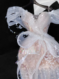 Vintage Sparkling Champagne Sequin Off-the-shoulder Sheath Elegant Chiffon Evening Dress Prom Dresses HZ1024