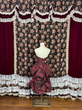 Gorgeous Burgundy Sweetheart Rose Applique Strapless Floor-length/Short Prom Dress Birthday Dress Evening Dress HZ1024