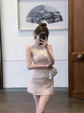 Fashion Pink Beading Design A-line Halter Homecoming Dress HZ1024