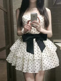 New Fashion Polka Dot Design A-line Sleeveless Spaghetti Strap Dress HZ1024