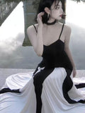 New Fashion Color Combination Design A-line Casual Sleeveless Spaghetti Strap Dress HZ1024