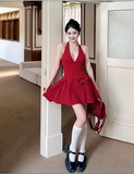 New French Black Sexy Elegant Halter Dress HZ1024