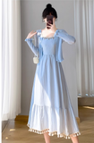 New Simple Elegant Cardigan Design Spaghetti Strap Dress HZ1024