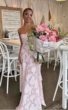 Vintage Pink Applique Spaghetti Strap Design A-line Party Dress HZ1024