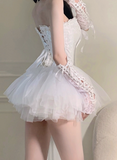 Gothic Lace Spaghetti Strap A-Line Sweetheart Short Lace-up Halloween Costume HZ1024