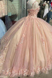 Retro Pink Sweetheart Appliqued 3D Flower A-Line Tulle 18 Birthday Quinceanera Dresses Evening Ball Gowns HZ1024