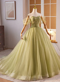Lovely Green Sweetheart Ball Gown Evening Dress, Green Prom Dress Sweet 16 Dress HZ1024