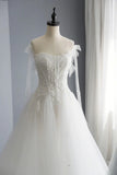 A-Line Tulle Lace Long Prom Dresses, Evening Party Dresses HZ1024
