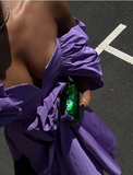 Chic Purple A-Line Off-Shoulder Formal Floor-Length Evening Sleeve HZ1024
