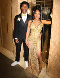 Gorgeous Gold Mermaid Halter Neck Lace Beaded Train Formal Prom Gown Evening Dress HZ1024