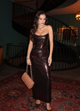 Sexy Brown Mermaid Strapless Sparkling Ankle-Length Formal Prom Dress Evening Gown HZ1024