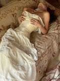 Elegant Ivory Strapless A-Line Tulle Evening Gown Wedding Dress HZ1024