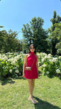 Gorgeous high neck off shoulder sleeveless mini prom dress party dress HZ1024