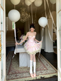 Cute Pink Sweetheart Princess Style Tiered A-Line Design Spaghetti Strap Short 18th Birthday Party Dress Homecoming Dress HZ1024