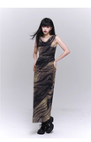 New Simple High Neck & Low Neckline Design Sleeveless Tank Top Dress HZ1024