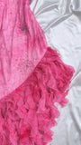 Vintage Hot Pink Sweetheart A-Line Prom Dress Beaded Ruffle Chiffon Spaghetti Strap Formal Dress HZ1024