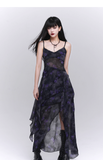 Fashion Design Sense Long Black Spaghetti Strap Dress HZ1024
