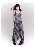 Simple Fashion Butterfly Pattern Design Sense Spaghetti Strap Dress HZ1024