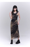 New Simple High Neck & Low Neckline Design Sleeveless Tank Top Dress HZ1024