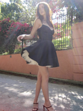 Fashion Beige Sweetheart Spaghetti Strap Design A-line Party Dress Homecoming Dress HZ1024