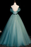 Green Tulle Long Senior Prom Dress, A-Line Formal Evening Dress HZ1024
