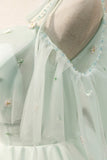 Mint Green Tulle Short Prom Dress, Cute A-Line Party Homecoming Dress HZ1024