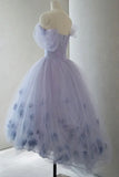 Previous Next Purple Tulle Short Prom Dress, A-Line Off the Shoulder Party Dress HZ1024