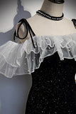 Black Velvet Long Prom Dresses, Mermaid Evening Dresses HZ1024