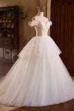 A-Line Spaghetti Strap Lace Beaded Party Dress, Light Champagne Floor Length Formal Evening Dress HZ1024